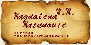Magdalena Matunović vizit kartica